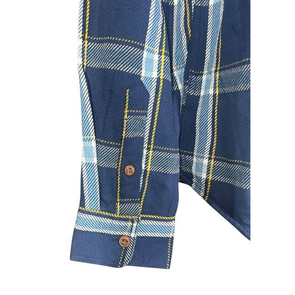 NEW Old Navy Mens Blue Plaid Lightly Lined Flannel Shirt Size L Regular Fit - Picture 6 of 10